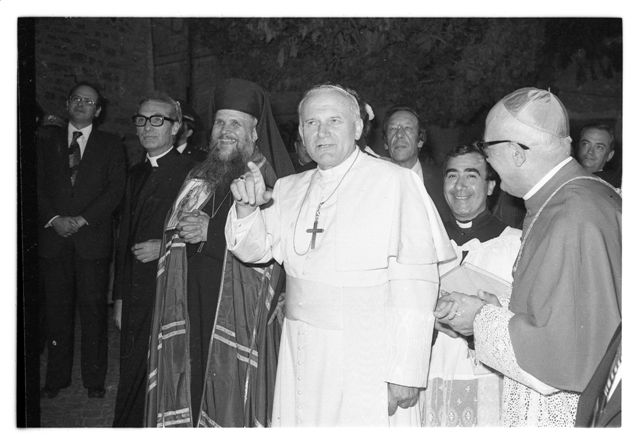 Papa Wojtyla all'abbazia di San Nilo a Grottaferrata nel 1979