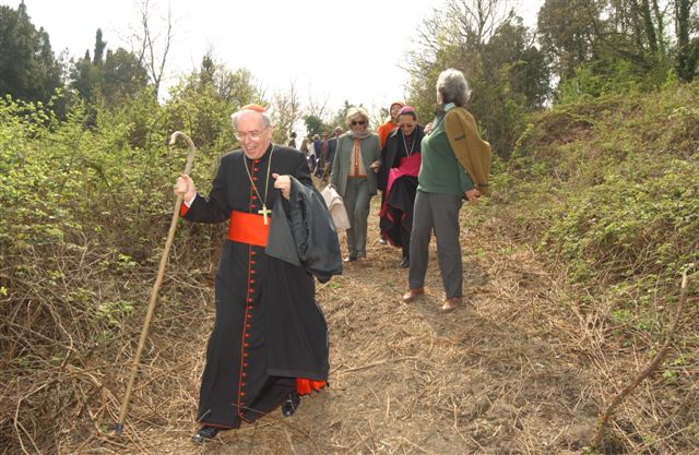 Il cardinale Giovanni Battista Re nella villa di Mario D'Urso a Campagnano di Roma